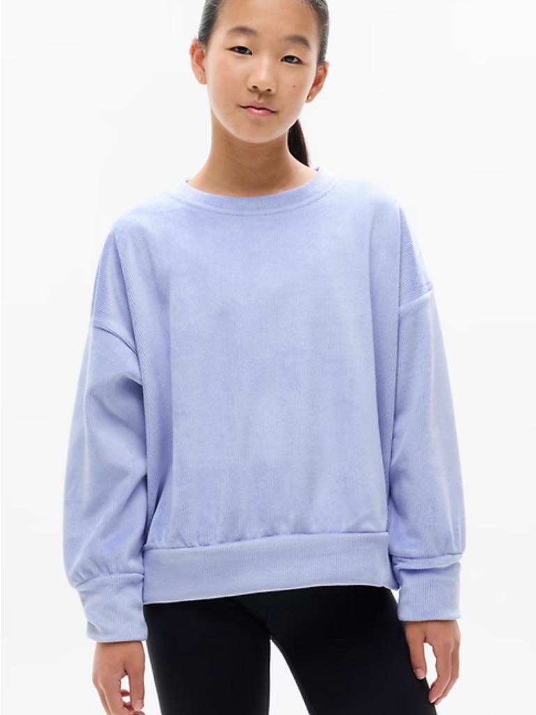 Athleta Girl Soft Blue Ribbed Crewneck